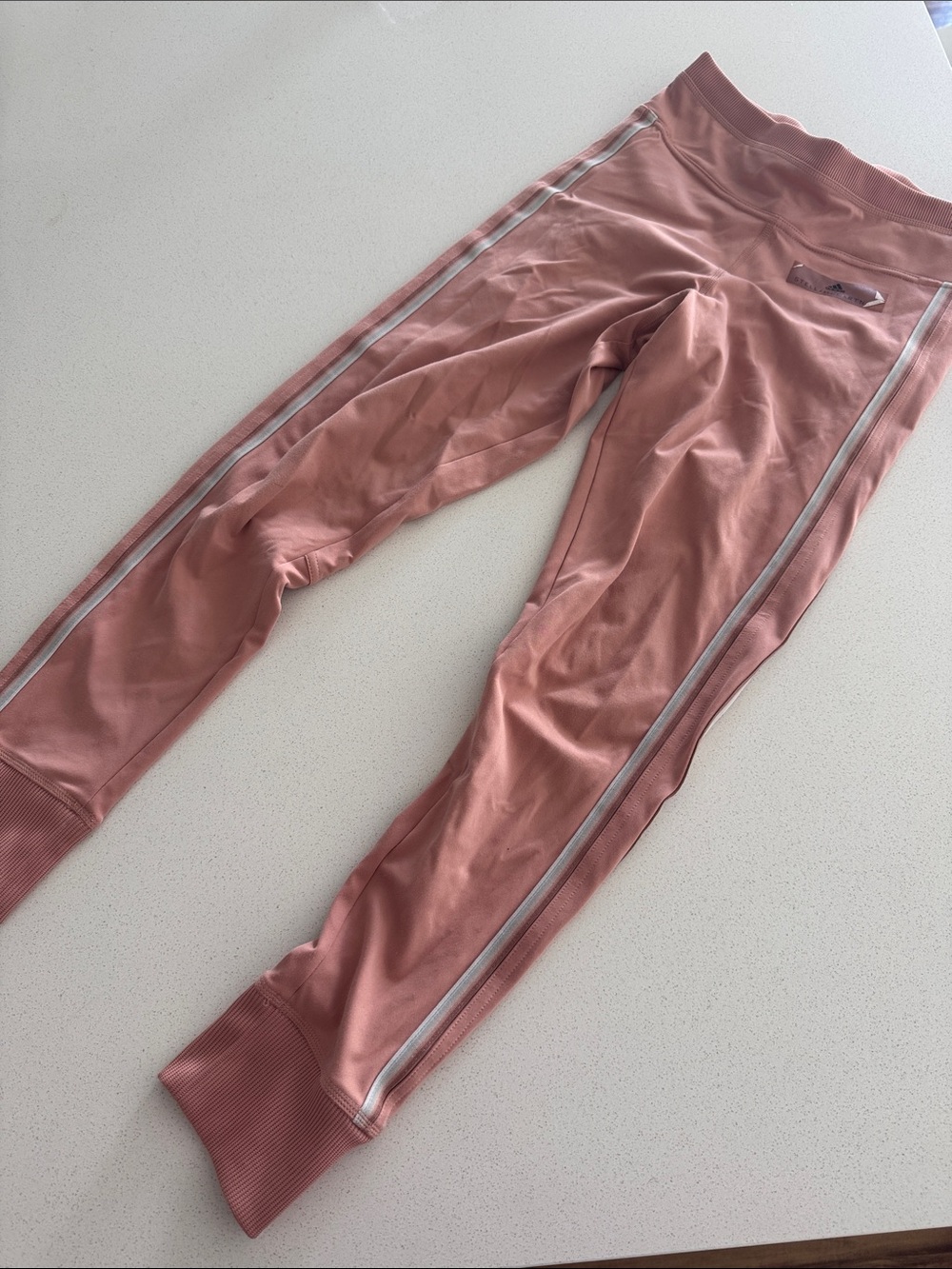 Stella McCartney Rose Pink Joggers with Silver Side Stripes
